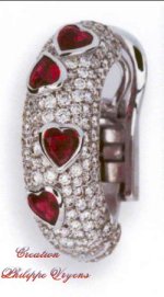 ruby hearts earrings OO9015